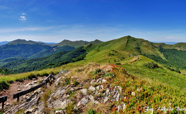 Panorama z Rozsypańca na Tarnicę, Krzemień i Halicz, Fot. Łukasz Barzowski